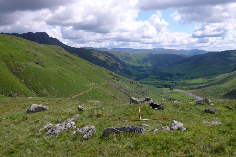 Ring cairn looking down Oxendale